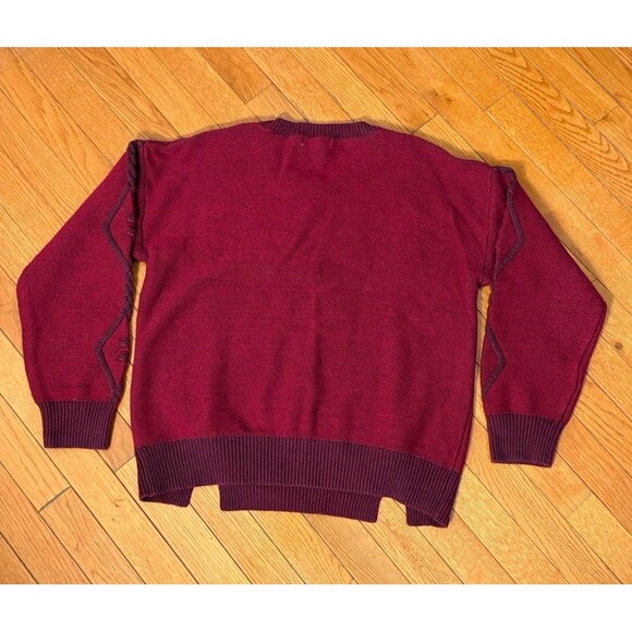 Frye and Co. Burgundy Crewneck Long Sleeve‎ Knit Sweater Women's Size L - Picture 6 of 7